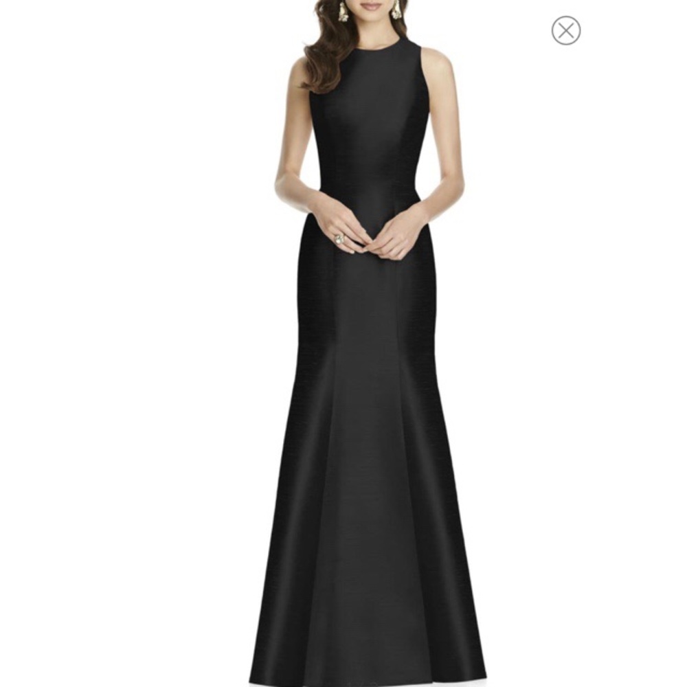 COPY - Alfred Sung Dupioni Trumpet Gown in black